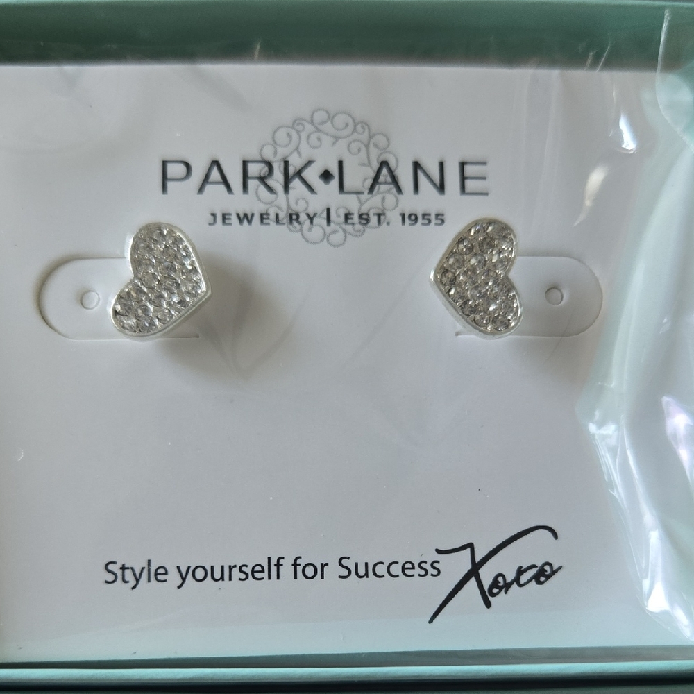 Park Lane Sparkling Silver Heart Earrings